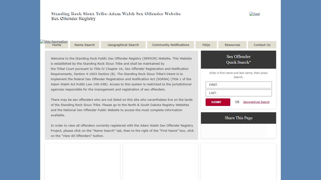 Public Sex Offender Registry