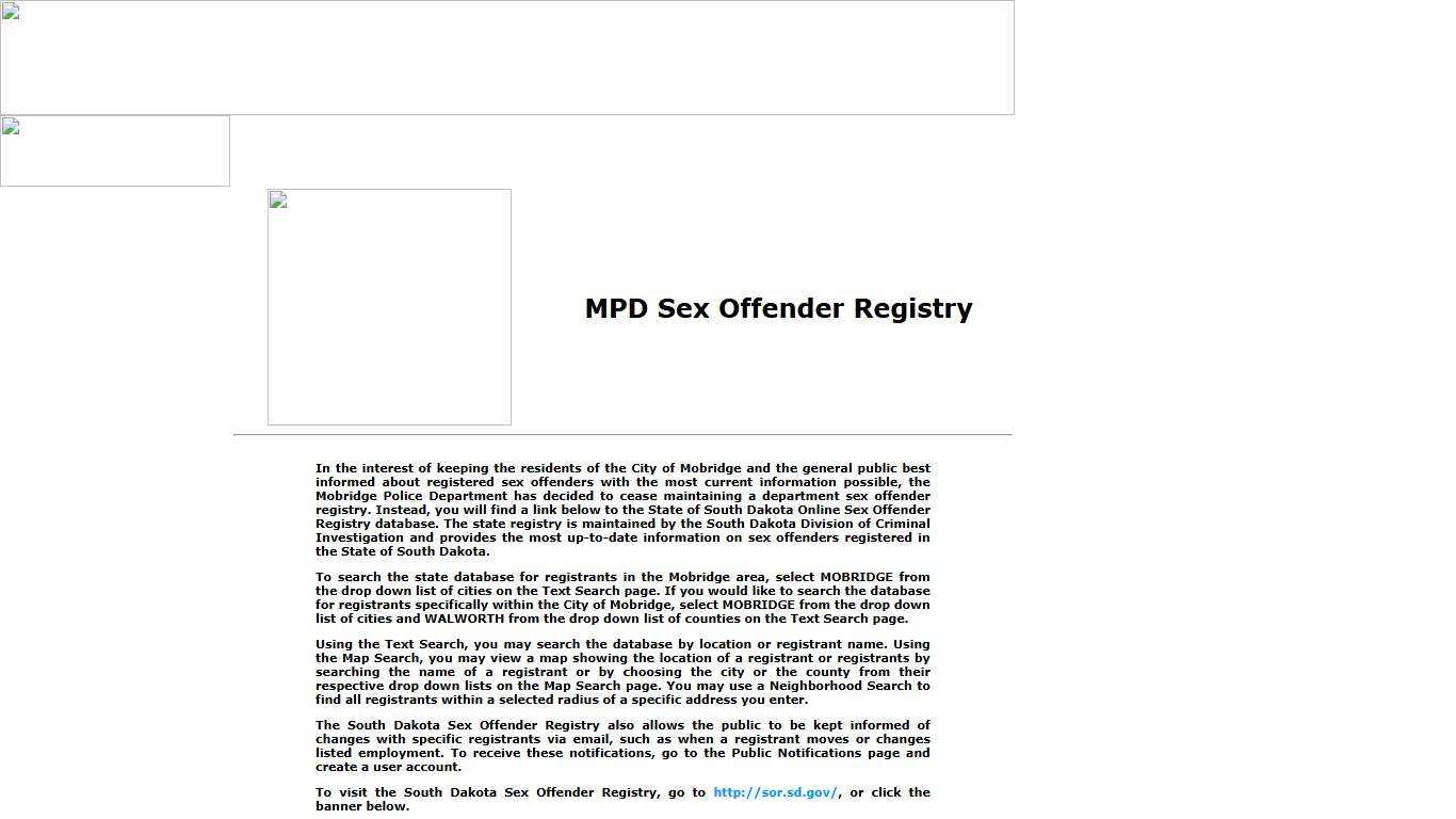 Mobridge Police Department - Registered Sex Offender List